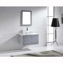 Load image into Gallery viewer, Marsala 35&quot; Single Sink White Engineered Stone Top Vanity with Faucet and Mirror - Vanity Grace Store - Virtuusa