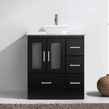 Load image into Gallery viewer, Zola 30&quot; Single Sink White Engineered Stone Top Vanity with Faucet - Vanity Grace Store - Virtuusa