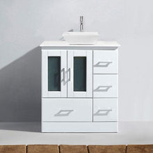 Load image into Gallery viewer, Zola 30&quot; Single Sink White Engineered Stone Top Vanity with Faucet - Vanity Grace Store - Virtuusa