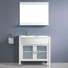 Load image into Gallery viewer, Ava 36" Single Sink Vanity with White Engineered Stone Top with Faucet and Mirror - Vanity Grace Store - Virtuusa