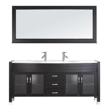 Load image into Gallery viewer, Virtu USA Ava 71&quot; espresso double sink vanity