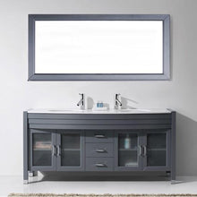 Load image into Gallery viewer, Ava 71&quot; Double Sink Vanity with White Engineered Stone Top with Faucet and Mirror - Vanity Grace Store - Virtuusa