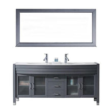 Load image into Gallery viewer, Ava 71&quot; Double Sink Vanity with White Engineered Stone Top with Faucet and Mirror - Vanity Grace Store - Virtuusa