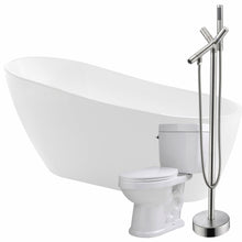 Load image into Gallery viewer, Trend 67 in. Acrylic Flatbottom Non-Whirlpool Bathtub with Havasu Faucet and Talos 1.6 GPF Toilet- Anzzi