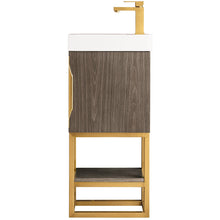 Load image into Gallery viewer, James Martin Columbia 16&quot; Ash Gray - Radiant Gold Single Vanity- James Martin