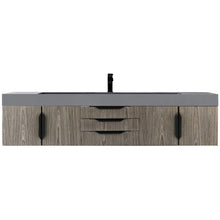 Load image into Gallery viewer, James Martin Mercer Island 72&quot; Ash Gray - Matte Black Single Vanity- James Martin
