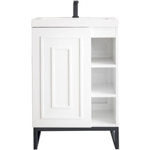 Load image into Gallery viewer, James Martin Alicante&#39; 24&quot; Glossy White-Matte Black Single Vanity Cabinet- James Martin