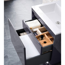 Load image into Gallery viewer, James Martin Milan 23.6&quot; Modern Grey Glossy - Brushed Nickel Single Vanity with Base