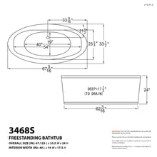 Load image into Gallery viewer, Atlantis Whirlpools Suisse 34 x 68 Oval Freestanding Air Jetted Bathtub- Atlantis Whirlpools