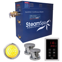 Load image into Gallery viewer, SteamSpa Indulgence 12 KW QuickStart Acu-Steam Bath Generator Package in Polished Chrome- SteamSpa