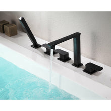 Load image into Gallery viewer, Shore 3-Handle Deck-Mount Roman Tub Faucet with Handheld Sprayer in Oil Rubbed Bronze- Anzzi
