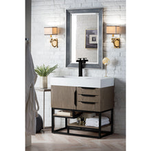 Load image into Gallery viewer, James Martin Columbia 36&quot; Ash Gray - Matte Black Single Vanity