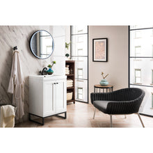 Load image into Gallery viewer, James Martin Chianti 24&quot; Glossy White - Matte Black Single Vanity