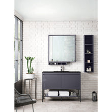 Load image into Gallery viewer, James Martin Milan 47.3&quot; Modern Grey Glossy - Matte Black Single Vanity