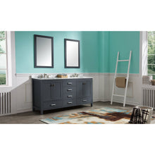 Load image into Gallery viewer, Chateau 72 in. W x 22 in. D Bathroom Bath Vanity Set in Gray with Carrara Marble Top with White Sink- Anzzi