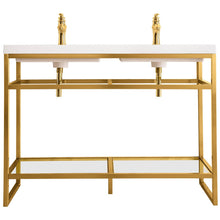 Load image into Gallery viewer, James Martin Boston 47&quot; Stainless Steel Sink Console (Double Basins)- James Martin