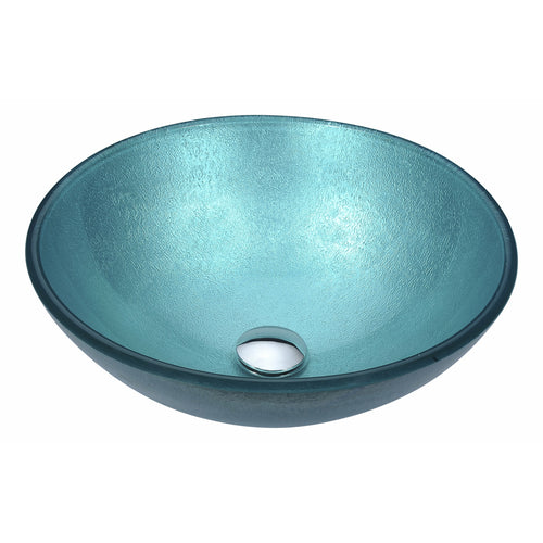 Gardena Series Deco-Glass Vessel Sink in Coral Blue- Anzzi