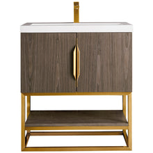 Load image into Gallery viewer, James Martin Columbia 31.5&quot; Ash Gray - Radiant Gold Single Vanity- James Martin