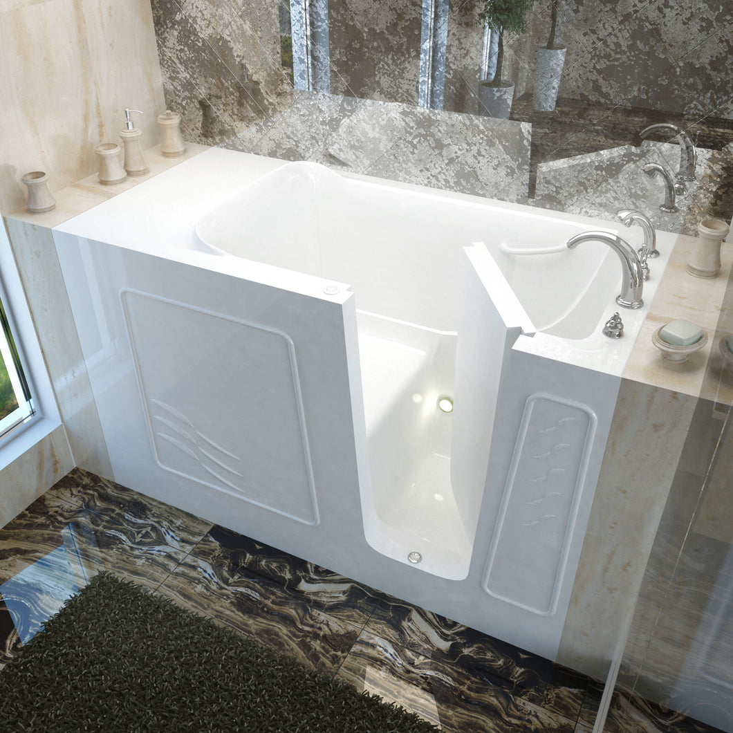 MediTub Walk-In 30 x 60 Right Drain White Soaking Walk-In Bathtub- Meditub