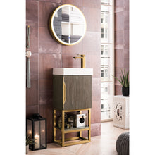 Load image into Gallery viewer, James Martin Columbia 16&quot; Ash Gray - Radiant Gold Single Vanity