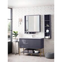 Load image into Gallery viewer, James Martin Milan 47.3&quot; Modern Grey Glossy - Radiant Gold Single Vanity