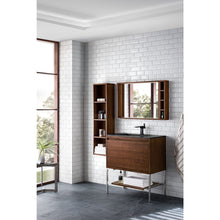 Load image into Gallery viewer, James Martin Milan 31.5&quot; Mid Century Walnut - Brushed Nickel Single Vanity with Base