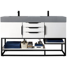 Load image into Gallery viewer, James Martin Columbia 59&quot; Glossy White - Matte Black Double Vanity- James Martin