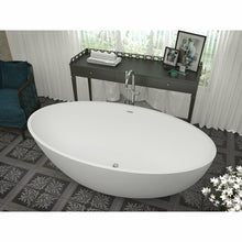 Load image into Gallery viewer, Cestino 5.5 ft. Solid Surface Center Drain Freestanding Bathtub in Matte White- Anzzi