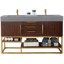 Load image into Gallery viewer, James Martin Columbia 59&quot; Coffee Oak - Radiant Gold Double Vanity- James Martin