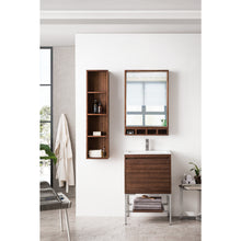 Load image into Gallery viewer, James Martin Milan 23.6&quot; Mid Century Walnut - Brushed Nickel Single Vanity with Base