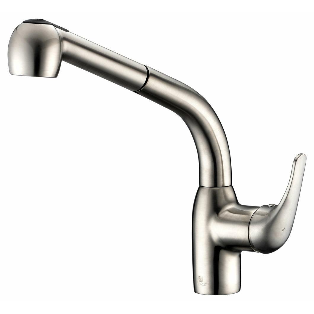 Harbour Single-Handle Pull-Out Sprayer Kitchen Faucet in Brushed Nickel- Anzzi