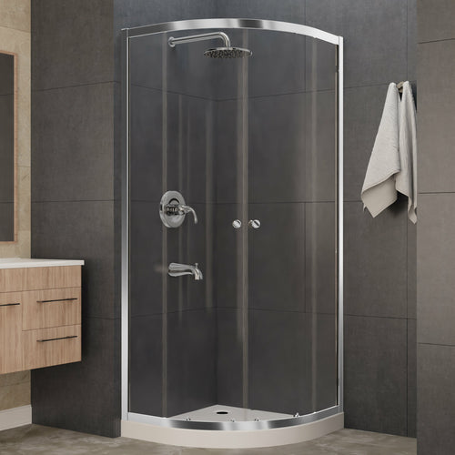 Mare 35 in. x 76 in. Framed Shower Enclosure with TSUNAMI GUARD in Polished Chrome- Anzzi