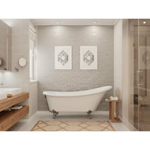 Load image into Gallery viewer, 67.32” Diamante Slipper-Style Acrylic Claw Foot Tub in White- Anzzi
