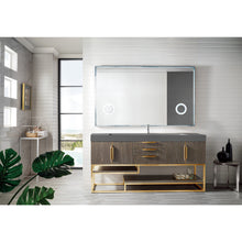 Load image into Gallery viewer, James Martin Columbia 72&quot; Ash Gray - Radiant Gold Single Vanity