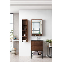 Load image into Gallery viewer, James Martin Milan 23.6&quot; Mid Century Walnut - Matte Black Single Vanity with Base