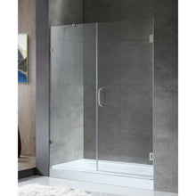 Load image into Gallery viewer, Makata Series 60 in. by 72 in. Frameless Hinged Alcove Shower Door in Brushed Nickel with Handle- Anzzi