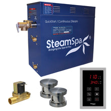Load image into Gallery viewer, SteamSpa Oasis 12 KW QuickStart Acu-Steam Bath Generator Package with Built-in Auto Drain in Brushed Nickel- SteamSpa
