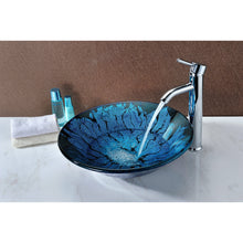 Load image into Gallery viewer, Telina Series Deco-Glass Vessel Sink in Lustrous Blue and Black- Anzzi