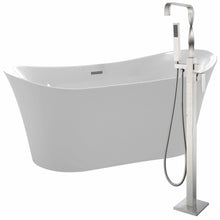 Load image into Gallery viewer, Eft 67 in. Acrylic Flatbottom Non-Whirlpool Bathtub in White with Yosemite Faucet in Brushed Nickel- Anzzi