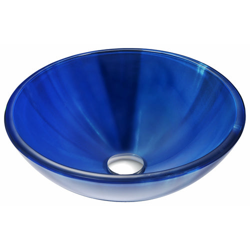 Meno Series Deco-Glass Vessel Sink in Lustrous Blue- Anzzi