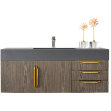 Load image into Gallery viewer, James Martin Mercer Island 48&quot; Ash Gray - Radiant Gold Single Vanity- James Martin