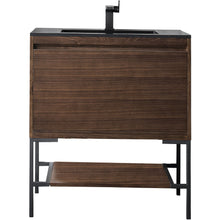 Load image into Gallery viewer, James Martin Milan 31.5&quot; Mid Century Walnut - Matte Black Single Vanity with Base- James Martin