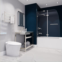 Load image into Gallery viewer, Herald Series 48 in. by 58 in. Frameless Hinged tub door in Brushed Nickel- Anzzi