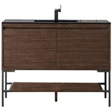 Load image into Gallery viewer, James Martin Milan 47.3&quot; Mid Century Walnut - Matte Black Single Vanity- James Martin