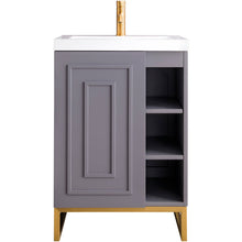 Load image into Gallery viewer, James Martin Alicante&#39; 24&quot; Grey Smoke-Radiant Gold Single Vanity Cabinet- James Martin