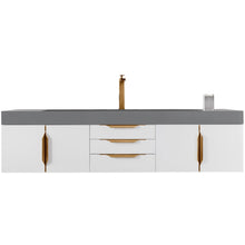 Load image into Gallery viewer, James Martin Mercer Island 72&quot; Glossy White - Radiant Gold Single Vanity- James Martin