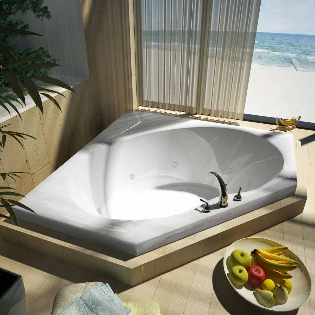 Atlantis Whirlpools Eclipse 60 x 60 Corner Whirlpool Jetted Bathtub- Atlantis Whirlpools