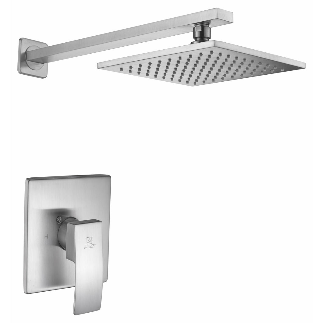 Viace Series 1-Spray 12.55 in. Fixed Showerhead in Brushed Nickel- Anzzi