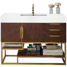 Load image into Gallery viewer, James Martin Columbia 48&quot; Coffee Oak - Radiant Gold Single Vanity- James Martin