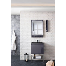 Load image into Gallery viewer, James Martin Milan 23.6&quot; Modern Grey Glossy - Brushed Nickel Single Vanity with Base
